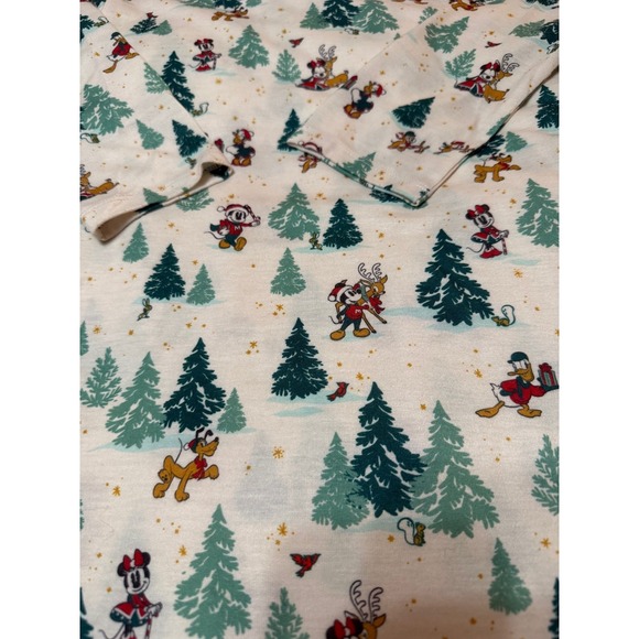 DISNEY MICKEY & FRIENDS CHRISTMAS SNOW NIGHTGOWN GRANNY RUFFLE 9/10 - Picture 3 of 3